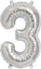 Ballon aluminium « Chiffre », 36 cm, Argent