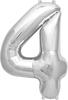 Ballon aluminium « Chiffre », 36 cm, Argent