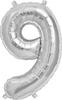 Ballon aluminium « Chiffre », 36 cm, Argent