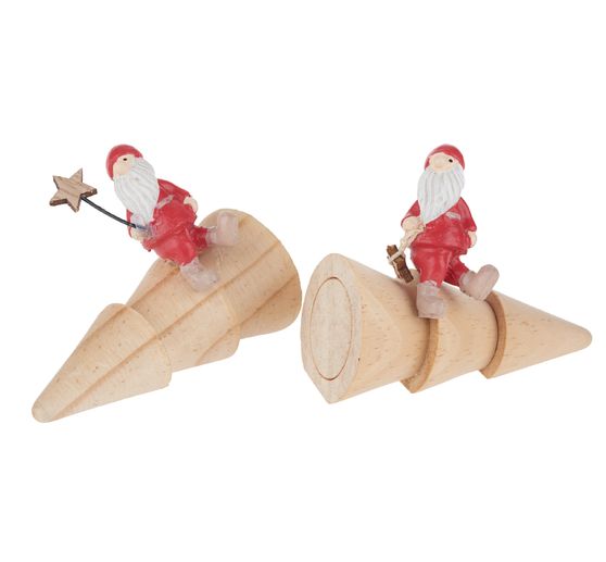 Père Noël assis sur sapin VBS, set de 2