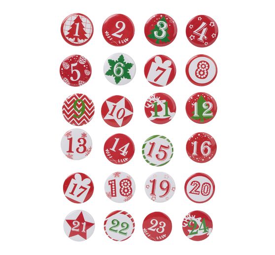 Chiffres calendrier de l’Avent « Buttons »