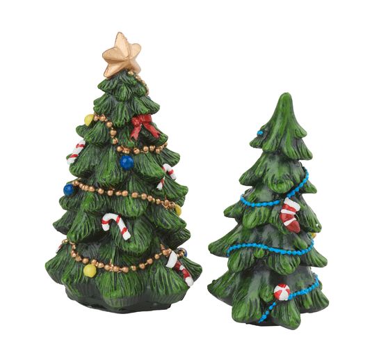 Sapins de Noël miniatures décorés VBS, env. 9,5-11,5 cm, 2 pc.