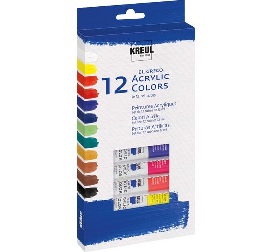 Set de peintures acryliques el Greco KREUL, 12 x 12 ml