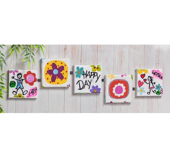 VBS Stretched canvas 10 x 10 cm, 5 pieces