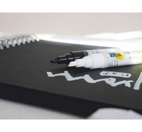 Triton Acrylic Marker KREUL, set de 2, Noir & Blanc