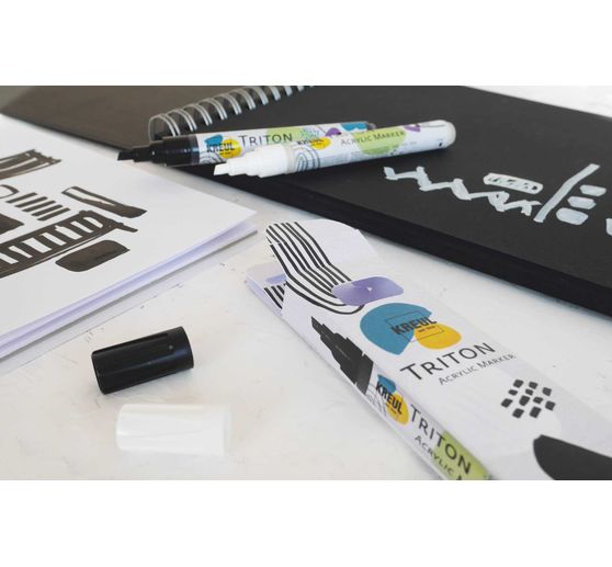 Triton Acrylic Marker KREUL, set de 2, Noir & Blanc