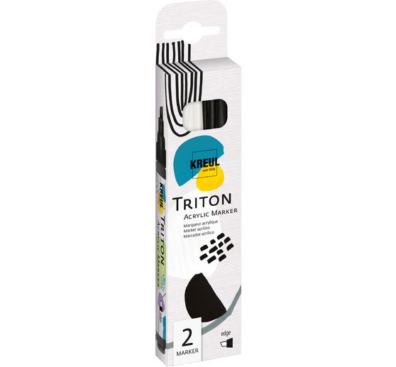 Triton Acrylic Marker KREUL, set de 2, Noir & Blanc