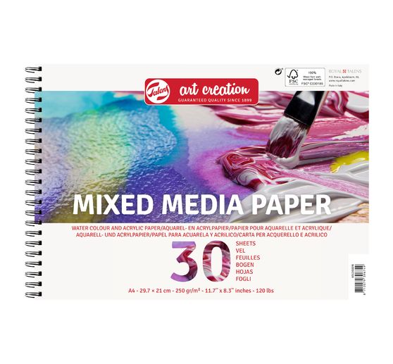 Talens Mixed Media Paper, 250g/m², 30 feuilles
