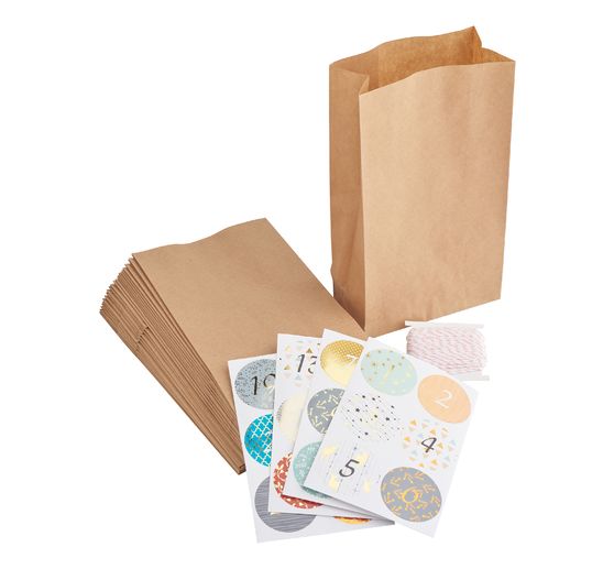 Advent Calendar-Set"Kraft paper", food safe paper bags