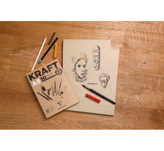 Bloc de papier kraft, 100 feuilles