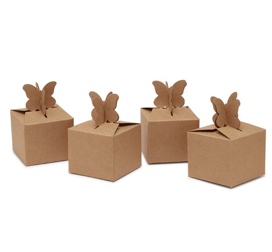 Boîtes en carton VBS « Papillon », 4 pc., env.8x8x10cm
