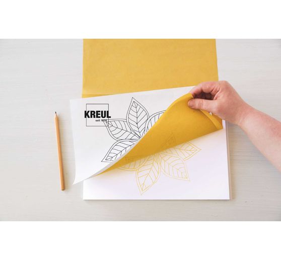Papier carbone KREUL, 10 feuilles, 30x42 cm, Jaune