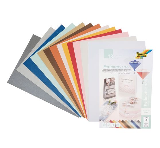 Carton nacré, 13 feuilles - VBS Hobby