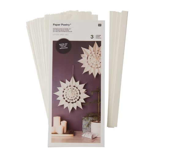 Etoiles en sachets en papier, grand, blanc