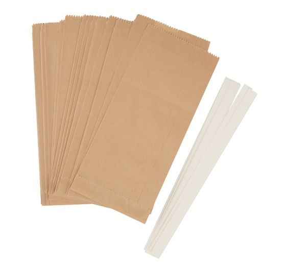 Etoiles en sachets en papier, grand, marron