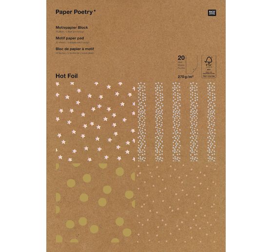 Bloc de papier à motifs « Papier kraft Hot Foil »