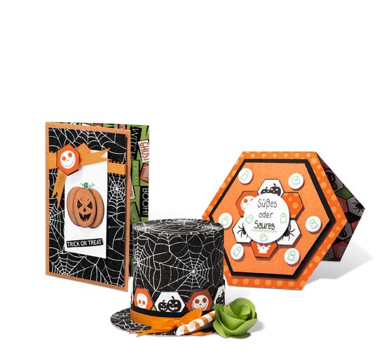 Papier cartonné à motifs « Halloween Pumpkin », 49,5x68cm