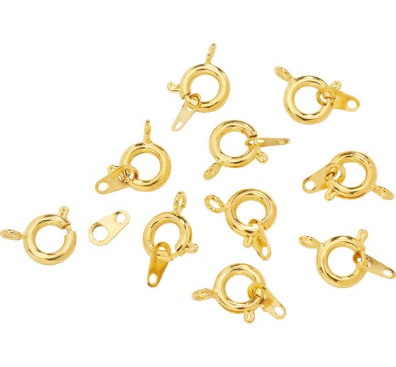 Fermoirs à ressort avec attache, Ø 7 mm, 10 pc.