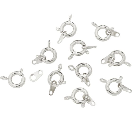 Fermoirs à ressort avec attache, Ø 7 mm, 10 pc.