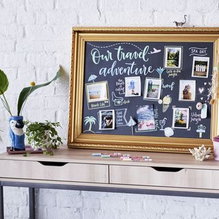 Chalkboard with collage