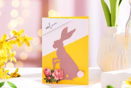 Carte de Pâques à motif de lapin estampé