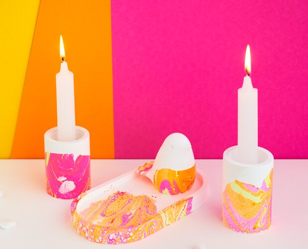 Marbled Candleholders